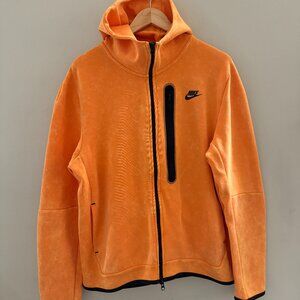 Nike Men's Sportswear Tech Fleece Wash Full-Zip Hoodie Kumquat DM6515-886 Size L